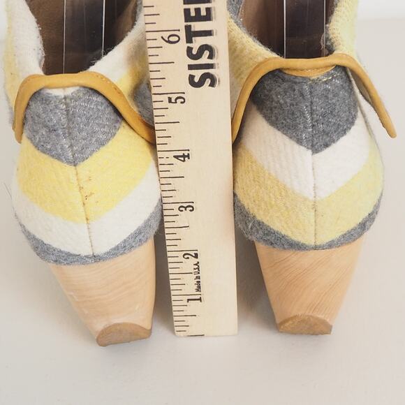 Camper x Mint Designs Twins Wool Ankle Boots Womens EU 36 US 6 Wedge Leather Art - Picture 5 of 13